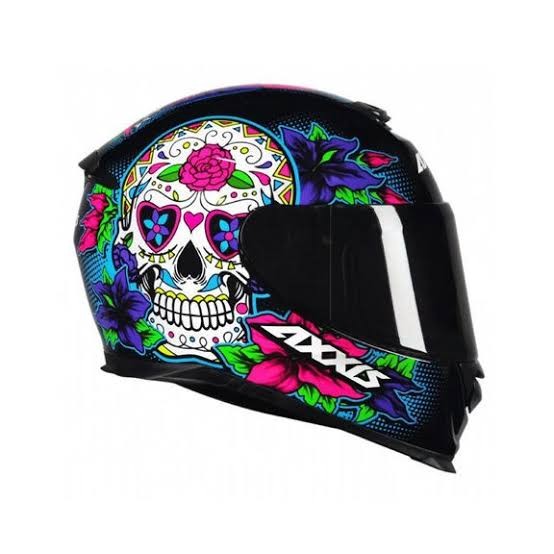 Axxis Eagle Mexican Skull Black Helmet (Clear Visor)