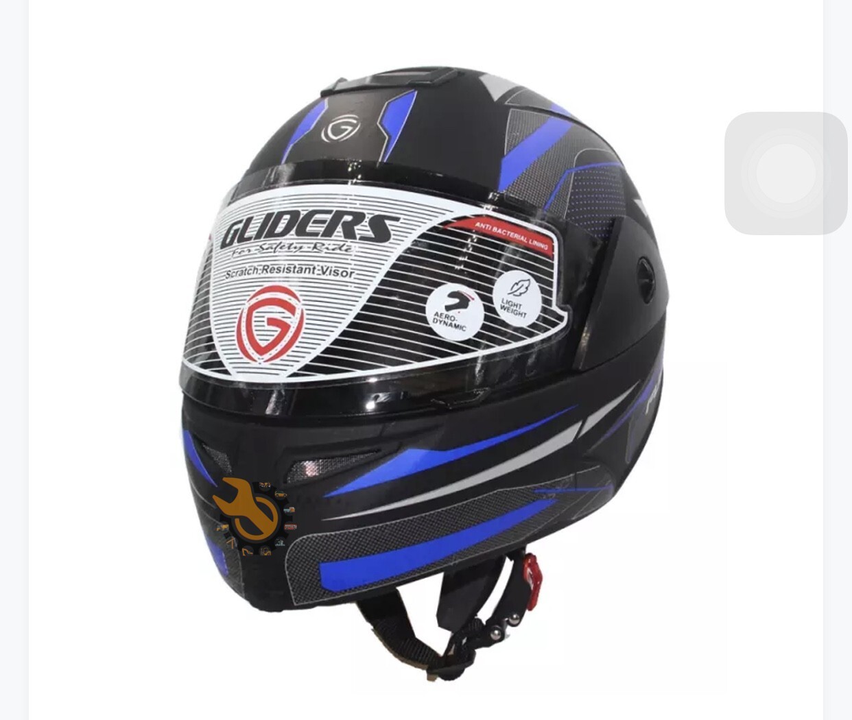 GLIDER Fusion D1 Full Face Helmet -Matt Black and Blue