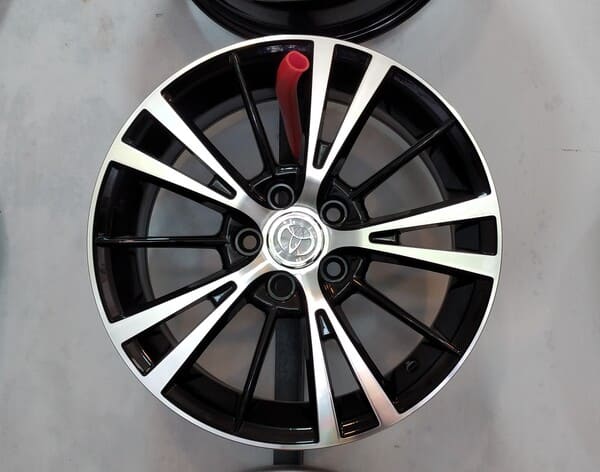 Car Aluminum Alloy Rim 5 Hole Size 15" Black & Silver