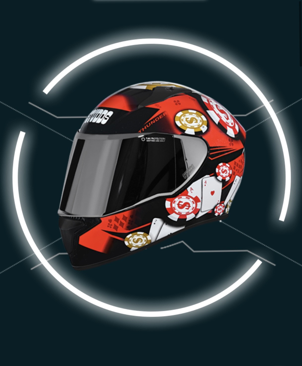 THUNDER D6 DECOR WITH MIRROR VISOR HELMET