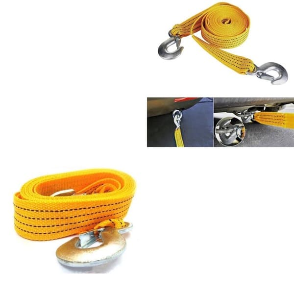 AIJIWU Car Tow Rope Straps with Hooks-5 Tons 4 Meters(13.12ft)