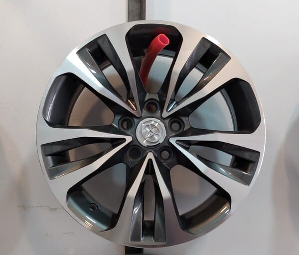 Car Aluminum Alloy Rim 5 Hole Size 15" Silver & Black