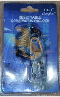 Helmet Security 3-Digit Combination Lock for Helmet and Others Sports Gear