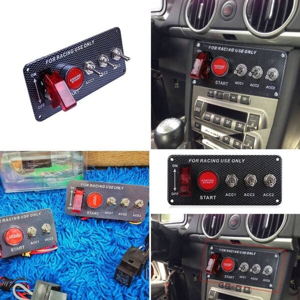 Auto Car Lgnition Engine Switch Panel With 3 Toggle Switch