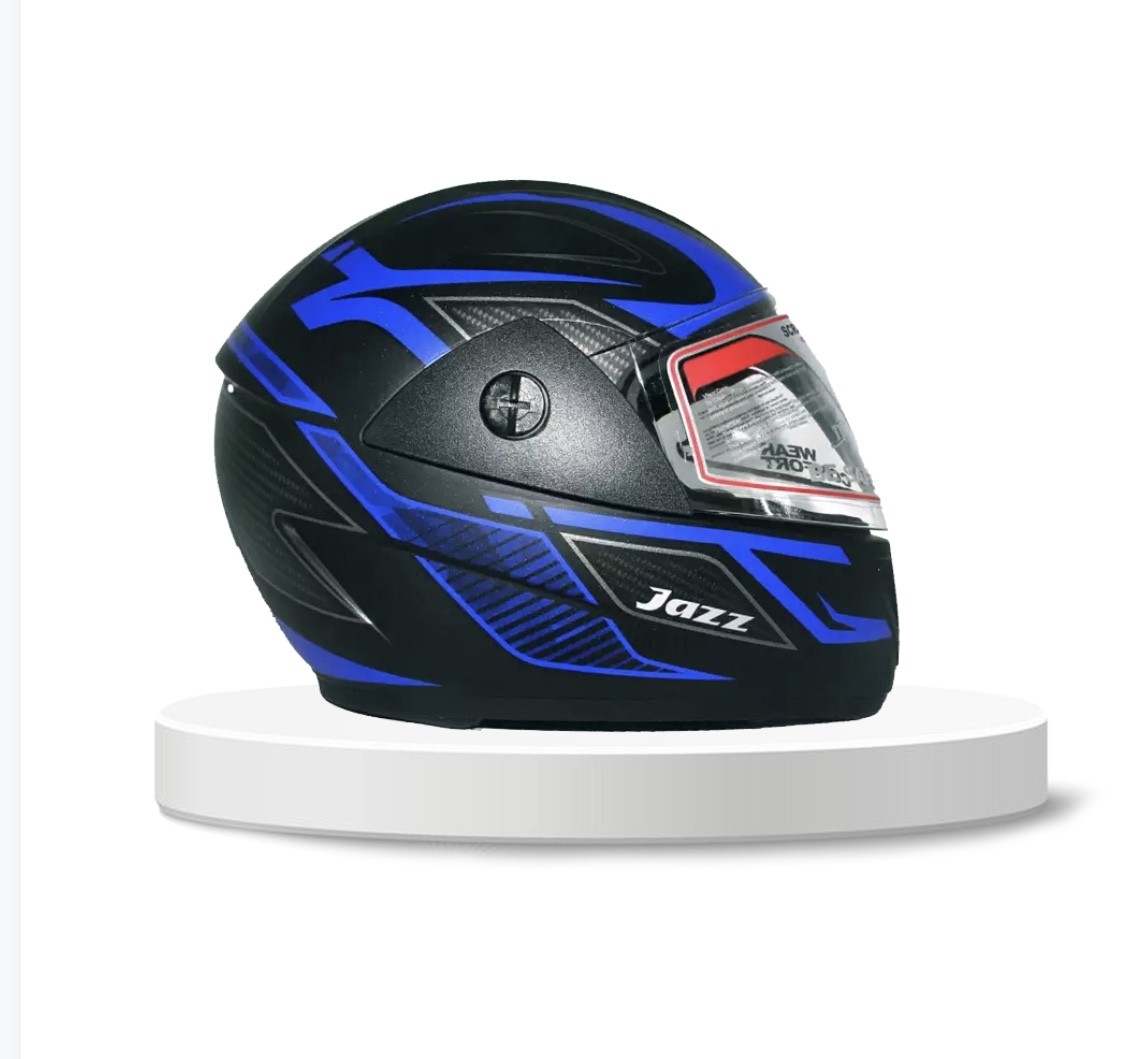 GLIDER Jazz D8 Full Face Helmet -Matt Black Blue