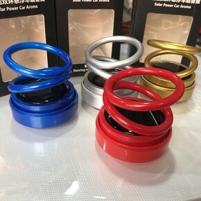 Solar Star Aroma Therapy Car  Show  peech Blue/Dancing in the sunshine solar power Car Double Loop Rotary Suspension Dashboard - Aroma perfume