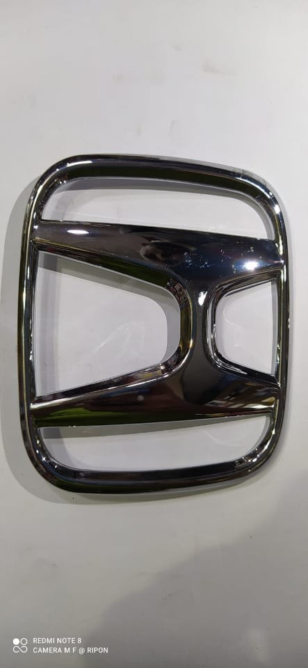 Car Monogram logo Silver metal body