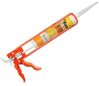 Dr. Fixit Applicator Gun + Silicone Sealant (White) Adhesive (280 ml)